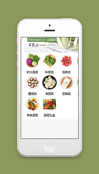 蔬菜生鲜商城小程序模板分类列表页样式